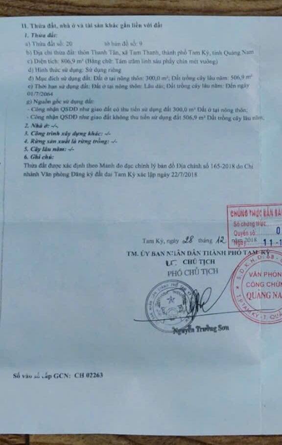 Đất nhà ở 806m² xã Tam Thanh, TP Tam Kỳ giá 4.2 tỷ - Cơ hội đầu tư thương mại hấp dẫn!