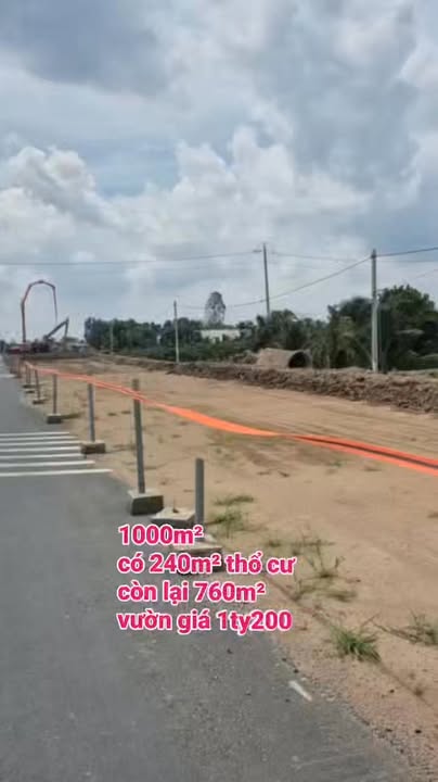 Đất thổ cư 240m² tại Mỹ Thạnh, Thủ Thừa, Long An - Giá 1.2 tỷ, cơ hội đầu tư tuyệt vời!