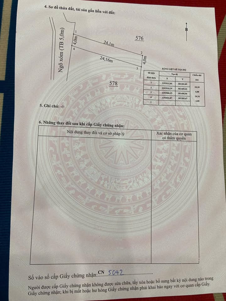 Lô đất Tiên Cường, huyện Tiên Lãng, 95.5m² giá 900 triệu - Sổ đỏ chính chủ!