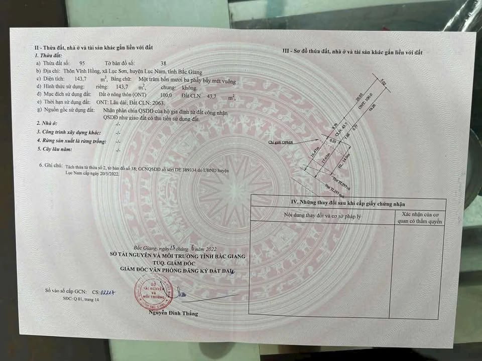 Lô đất mặt đường Tỉnh lộ 293 Lục Nam 143m² giá chỉ 900 triệu - Đầu tư sinh lời ngay!