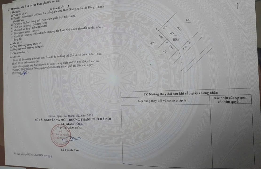 Đất đấu giá An Thắng Biên Giang 50.7m² - Mặt tiền 4.7m, Ô tô tránh nhau!