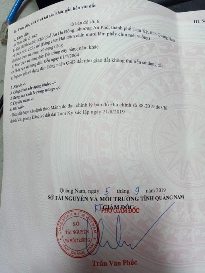 Đất nền mặt tiền đường Lê Thánh Tông Tam Kỳ 420m² - Cơ hội đầu tư hấp dẫn!