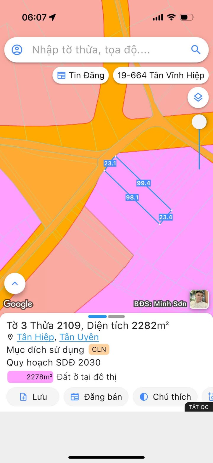 Đất nền Tân Hiệp 10, Tân Uyên 2300m² giá 12 tỷ - Vị trí đắc địa cho xây dựng kho xưởng