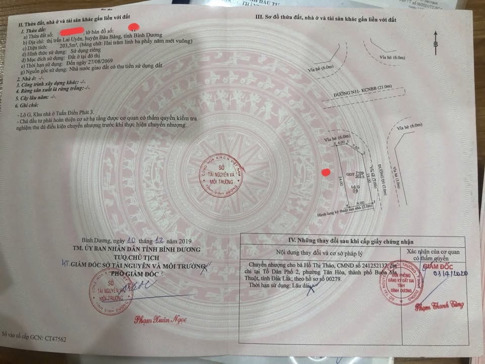 Đất nền Khu dân cư Tuấn Điền Phát 3 Bàu Bàng 216m² giá 2 tỷ - Vị trí đẹp, pháp lý rõ ràng!