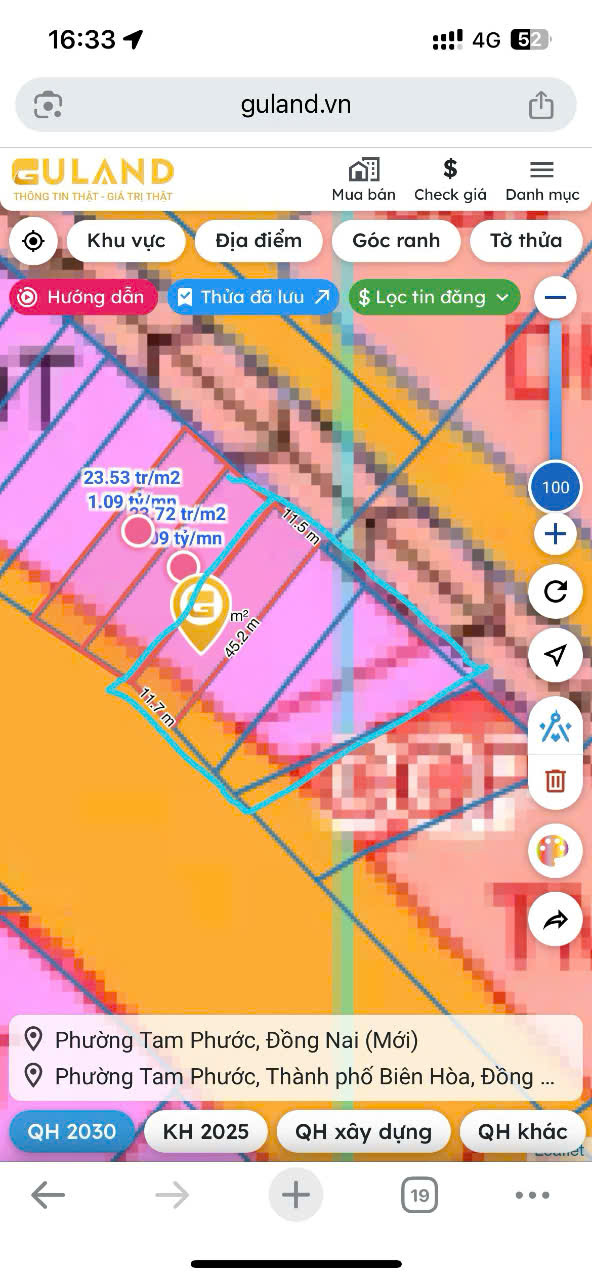 Đất mặt tiền QL51 Biên Hòa 1855m² giá 28.95 tỷ - Vị trí đắc địa cho kinh doanh!