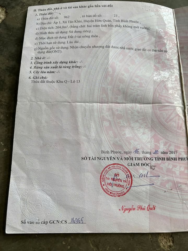 Mặt tiền kinh doanh 204m² tại Tân Khai, Hớn Quản - Cơ hội đầu tư hấp dẫn!