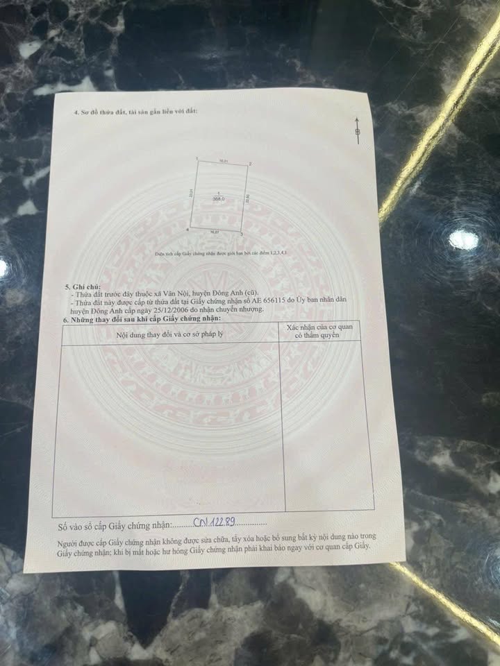 Đất nền Vân Nội, Đông Anh 368m² giá 1.472 tỷ - Cơ hội đầu tư hấp dẫn!