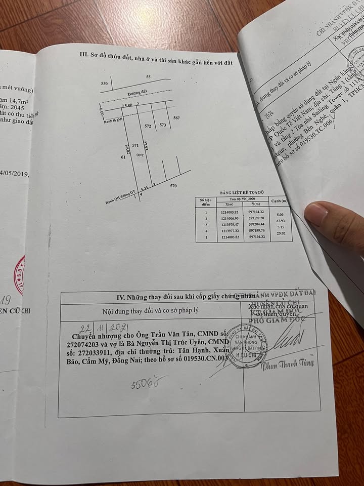 Đất nền Củ Chi 142m² giá 2.65 tỷ - Chính chủ bán gấp!
