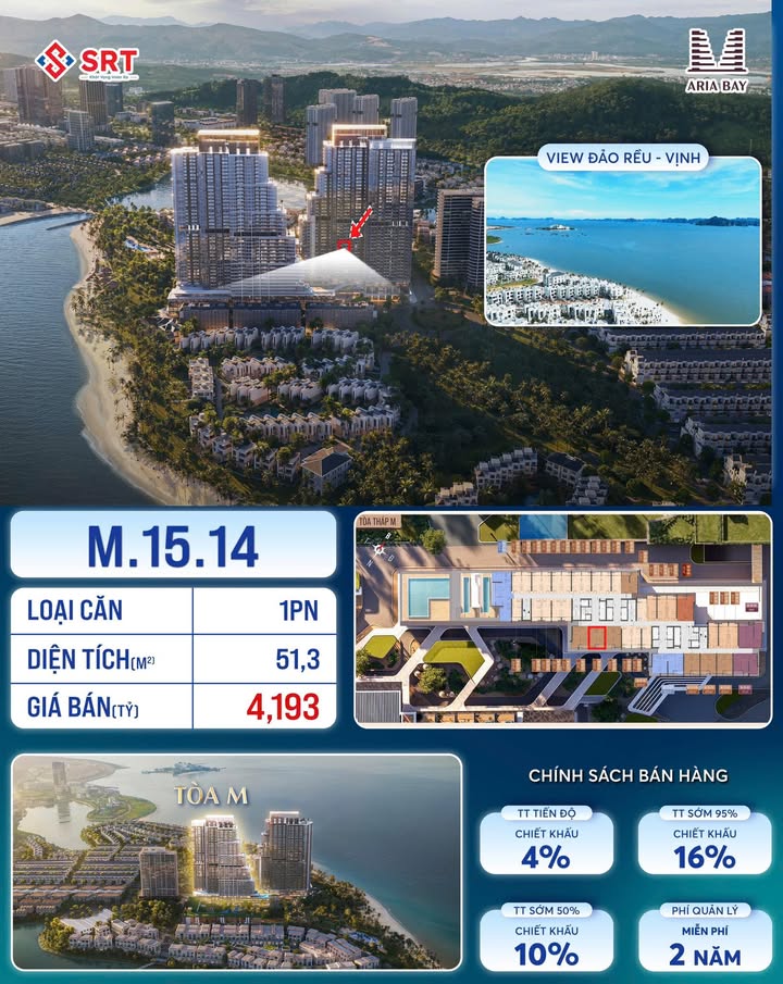 Căn hộ Aria Bay Hạ Long 51m² giá 4.193 tỷ - View biển tuyệt đẹp!