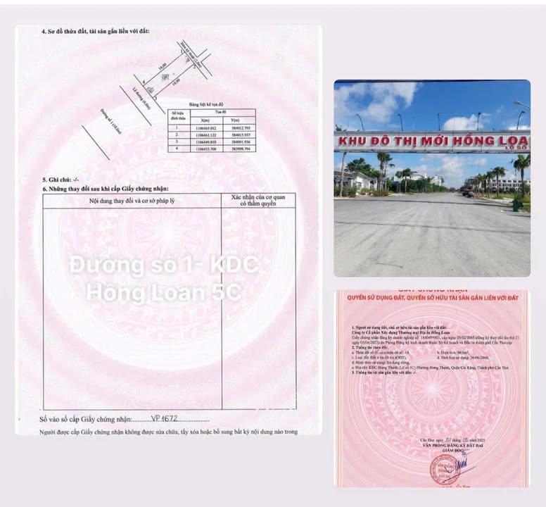 Đất nền KDC Hồng Loan 5C, Cái Răng, Cần Thơ 90m² giá 5.2 tỷ - Sổ đỏ chính chủ!