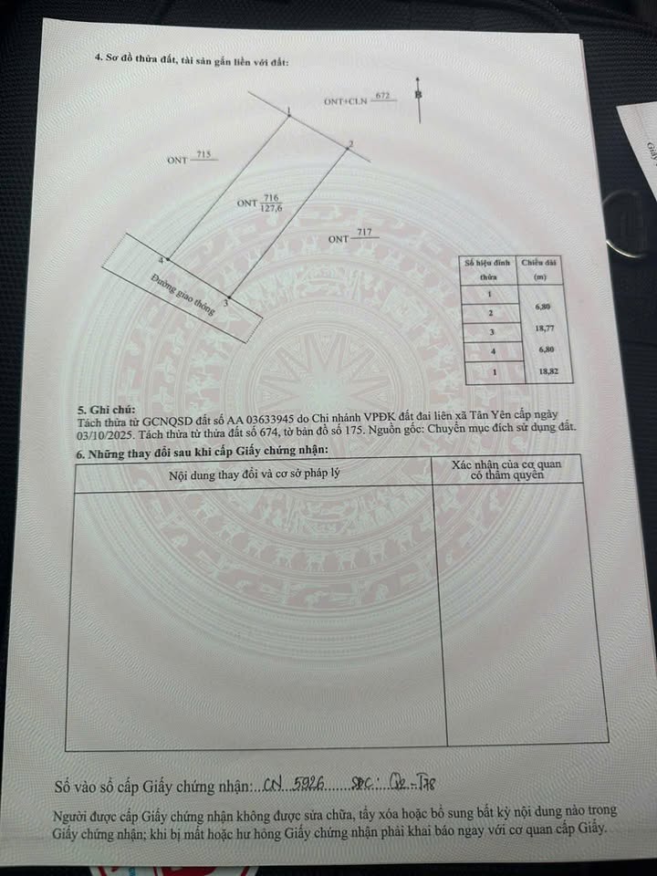 Đất thổ cư 100m² tại Cao Xá, Tân Yên - Giá chỉ 600 triệu, sổ hồng chính chủ!