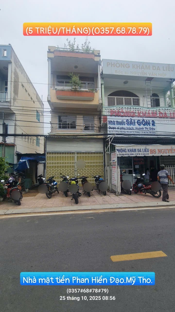 Nhà 2 tầng mặt tiền đường Phan Hiển Đạo, TP. Mỹ Tho, 5 triệu - Không thể bỏ qua!