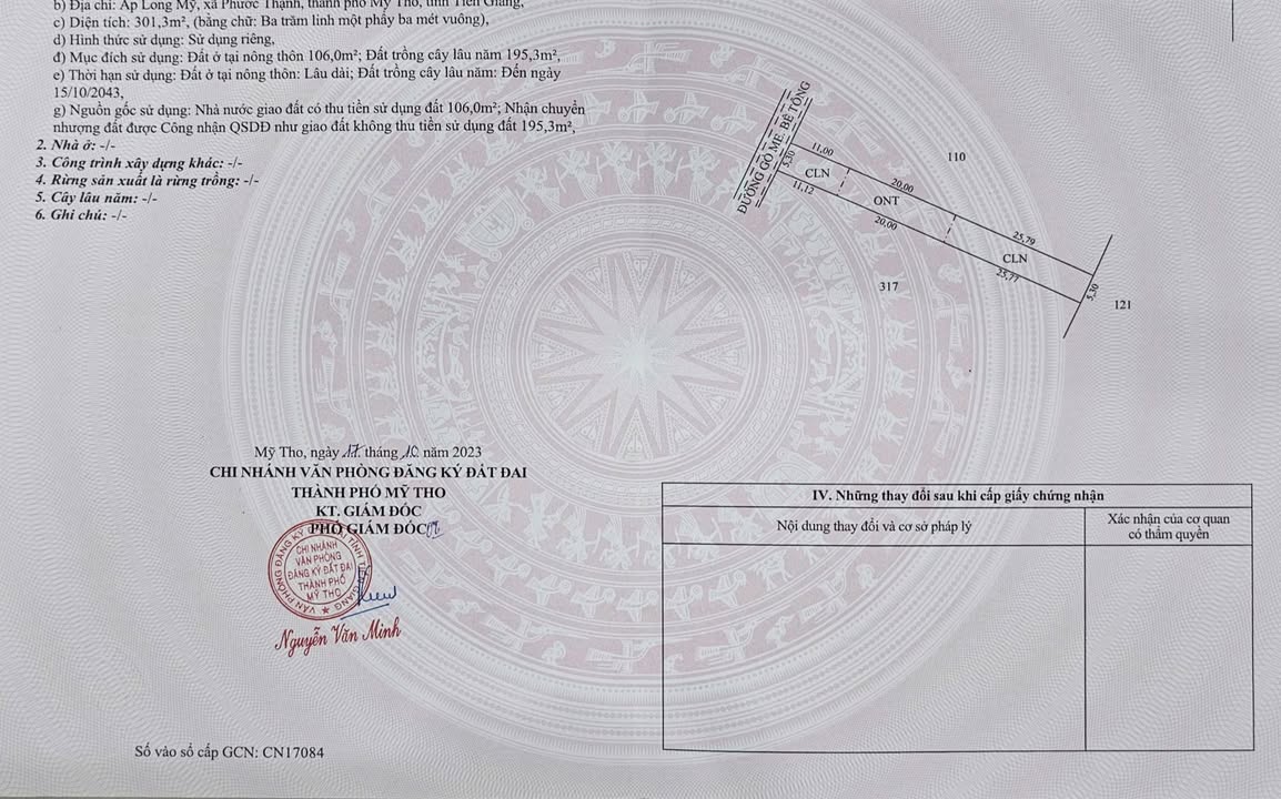 Đất thổ cư 106m² tại Trung An, Mỹ Tho - Giá chỉ 1.3 tỷ, cơ hội đầu tư tuyệt vời!