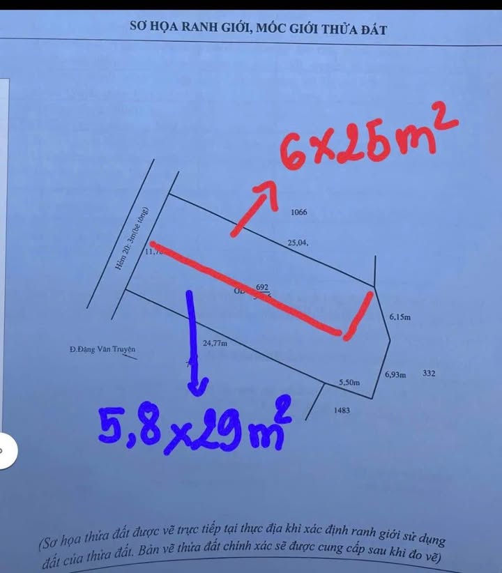 Đất thổ cư Hẻm 20 Đặng Văn Truyện, Tân An - Diện tích 150m², Giá từ 990 triệu