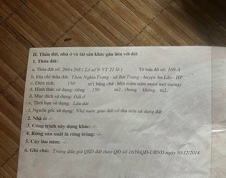 Đất nền Bát Trang, An Lão 150m² giá 2.4 tỷ - Đường lớn, kinh doanh tốt!