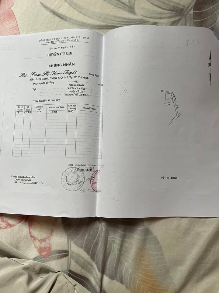 Nhà riêng Củ Chi 612m² giá 7.2 tỷ - Sổ đỏ chính chủ, thổ cư 300m²!