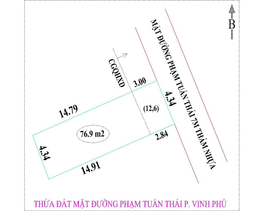 Đất mặt đường Phạm Tuấn Thái, Nghi Phú 77m² giá 3.58 tỷ - Đầu tư sinh lời ngay!