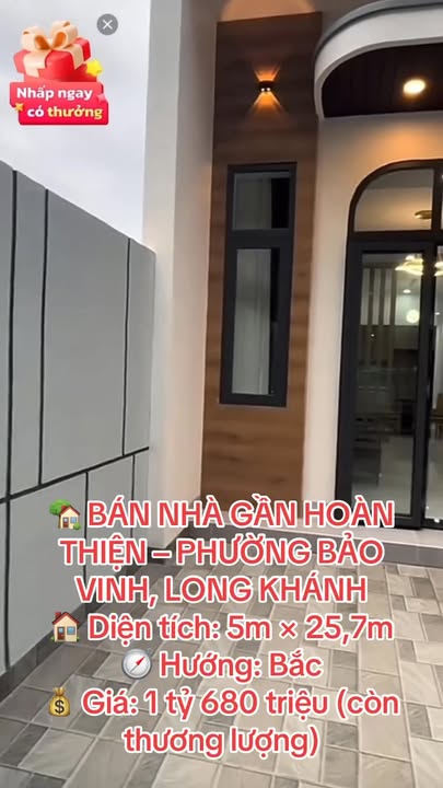 Nhà Bảo Vinh, Long Khánh 128m² giá 1.68 tỷ - Thiết kế hiện đại, gần chợ và trường học!