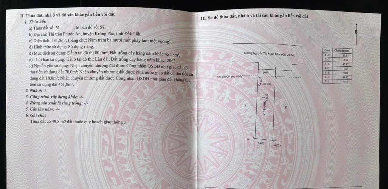 Đất nền Phước An, Krông Pắc 571m² giá 57.15 tỷ - Cơ hội đầu tư hấp dẫn!