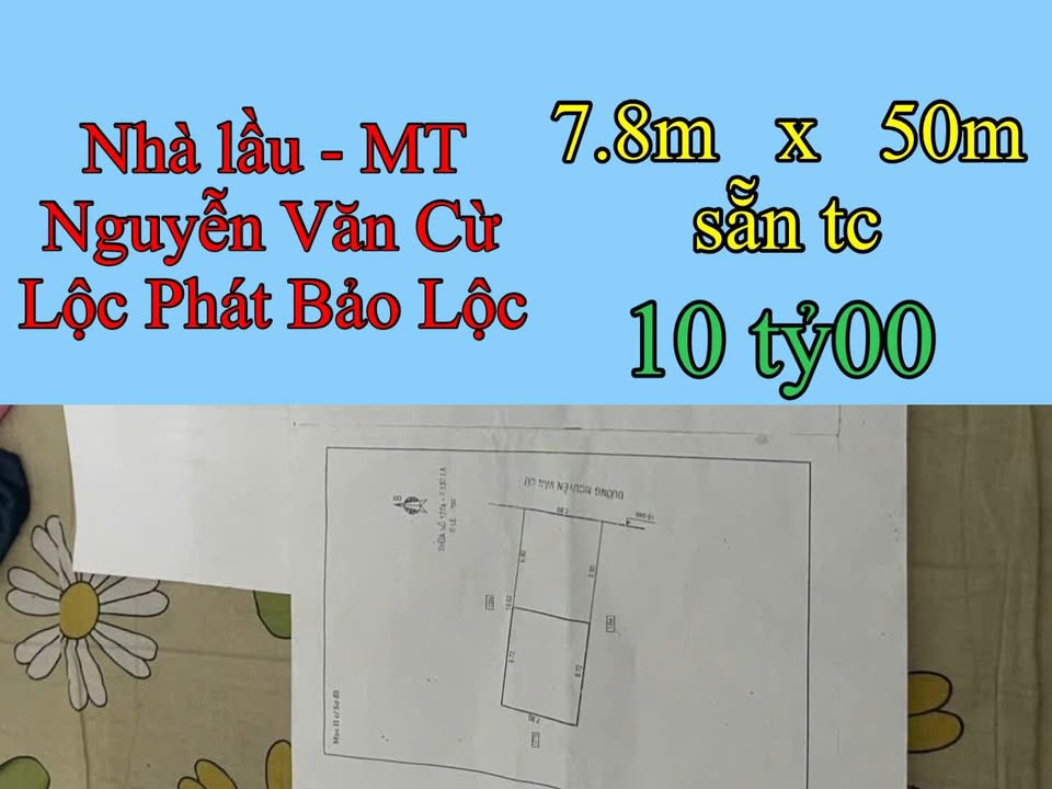 Nhà mặt tiền Ng Văn Cừ Bảo Lộc 390m² giá 10 tỷ - Đầu tư sinh lời ngay!
