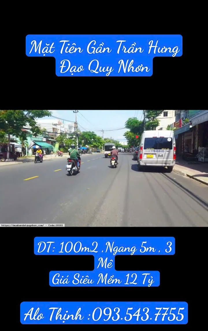 Nhà Mặt Phố Trần Hưng Đạo Quy Nhơn 100m² giá 12 tỷ - Cơ hội đầu tư tuyệt vời!