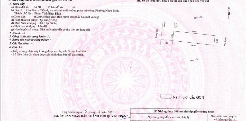 Đất mặt tiền Nguyễn Trác, Quy Nhơn 46m² giá 2.45 tỷ - Giao thông thuận lợi!