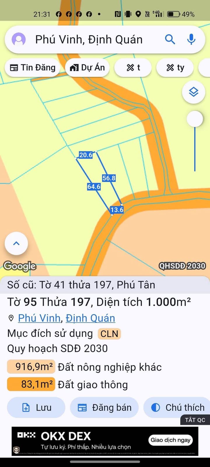Đất nền 3600m² Phú Tân, Định Quán giá 450 triệu - Pháp lý rõ ràng, tiềm năng đầu tư cao!