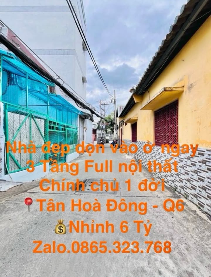Nhà đẹp 3 tầng Tân Hòa Đông quận 6, 66.9m² giá nhỉnh 6 tỷ - Sổ hồng chính chủ!