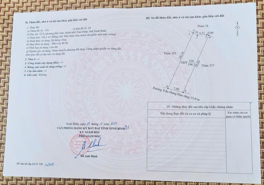 Đất nền đẹp đường Trần Hưng Đạo 196m² giá 3.9 tỷ - Cơ hội đầu tư hấp dẫn!