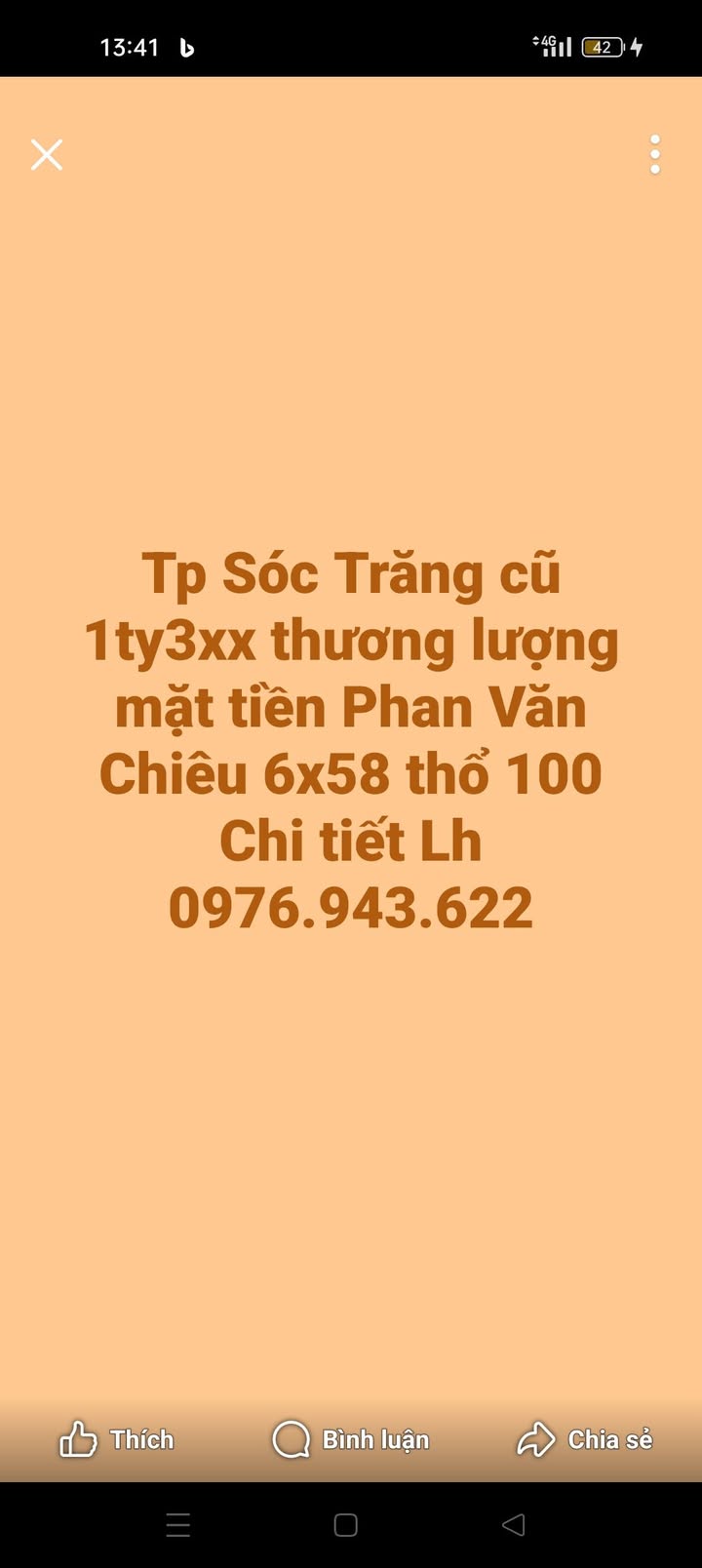 Đất thổ cư mặt tiền Phan Văn Chiêu, Sóc Trăng 348m² giá 1.3 tỷ - Cơ hội đầu tư tuyệt vời!