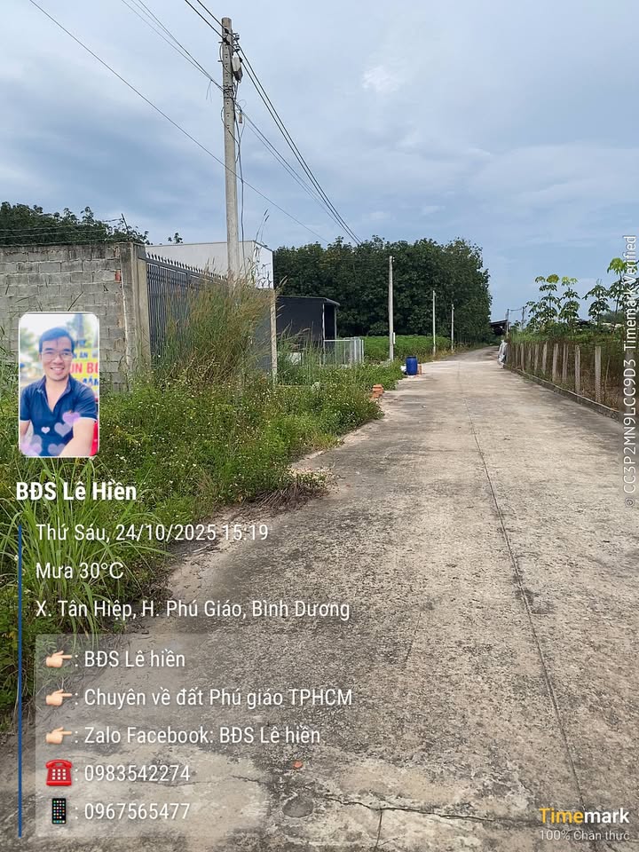 Đất thổ cư Tân Hiệp Phú Giáo 542m² giá 600 triệu - Đường thông thoáng, dân cư đông đúc!