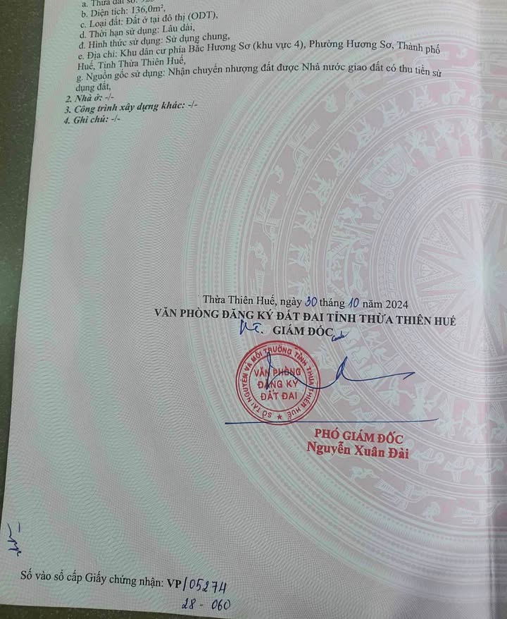 Đất 2 Mặt Tiền Hương Sơ Huế 136m² giá 3.264 tỷ - Đầu tư sinh lời ngay!