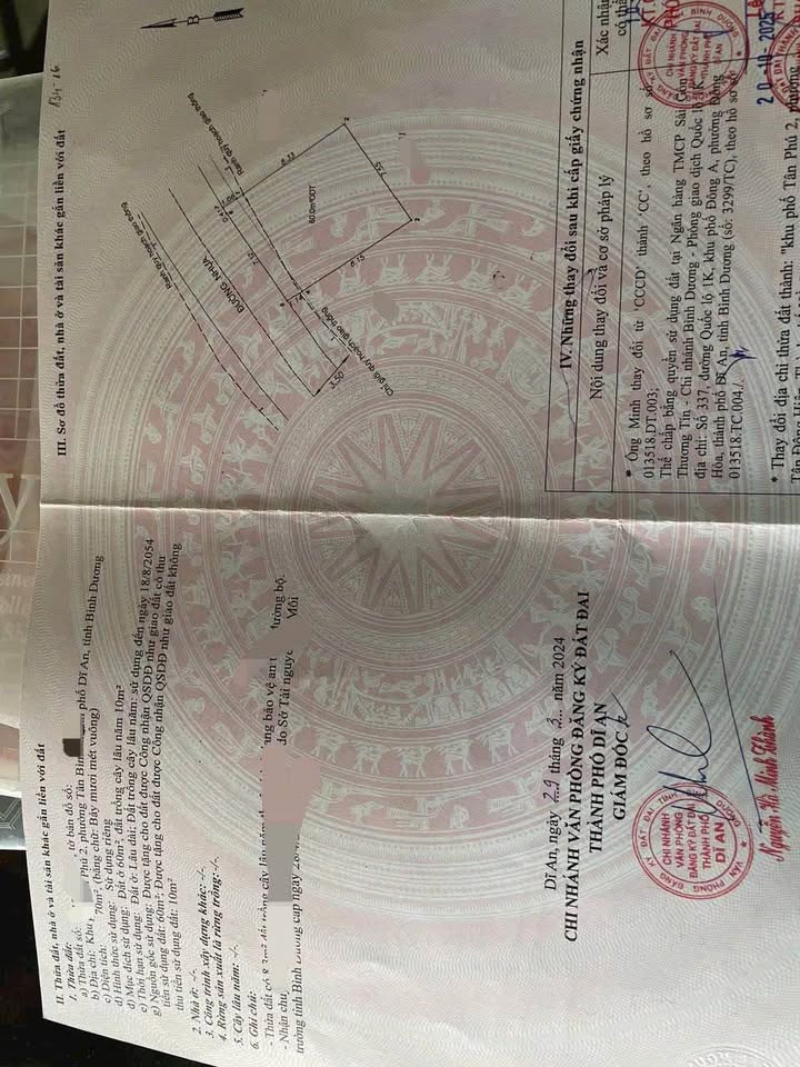 Đất nền Tân Bình Dĩ An 70m² giá 2.5 tỷ - Mặt tiền đường nhựa rộng rãi