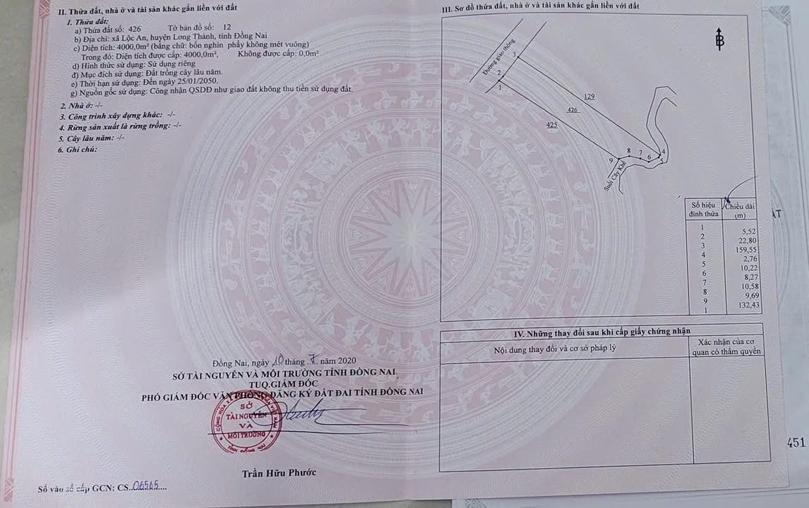 Đất nền 4000m² mặt tiền cầu xe, xã Lộc An, Long Thành - Cơ hội đầu tư hấp dẫn!