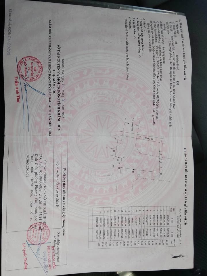 Đất thổ cư Ninh An 3400m² giá 6.8 tỷ - Cơ hội đầu tư tuyệt vời!