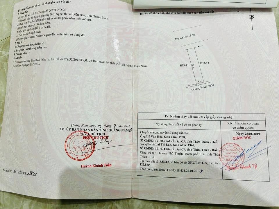 Lô đất đẹp 122,5m² tại Điện Ngọc, Điện Bàn chỉ 3.05 tỷ - Đầu tư sinh lời!