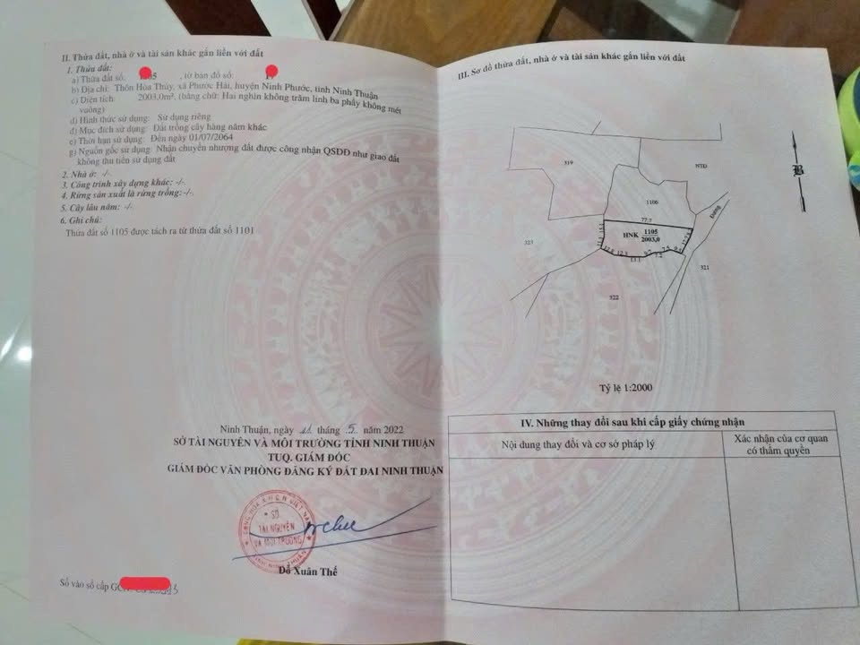 Đất nền Phước Hải, Ninh Phước 2000m² giá 400 triệu - Sổ đỏ chính chủ, ô tô vào tận nơi!