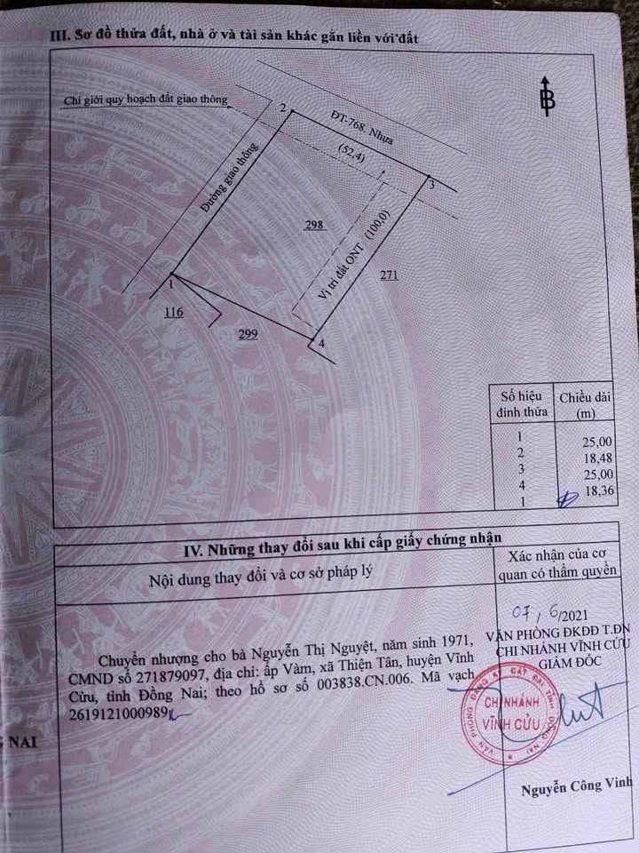 Đất mặt tiền đường 768, phường Trảng Dài 462m² - Sổ đỏ chính chủ, giá thỏa thuận!