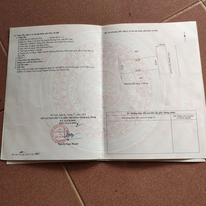 Đất chính chủ Sơn Trà, Hương Sơn, Hà Tĩnh 280m² - Gần trường học và nhà văn hóa!