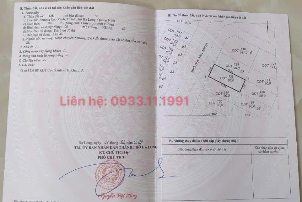 Đất nền KĐT Hà Khánh A - Cao Xanh 90m² giá 4 tỷ - Sổ đỏ chính chủ!