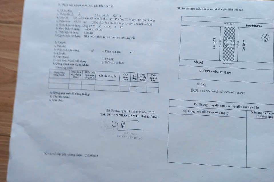 Đất nền Khu đô thị Vạn Lộc, Hải Dương 69.75m² giá 3 tỷ - Mặt tiền kinh doanh sầm uất!