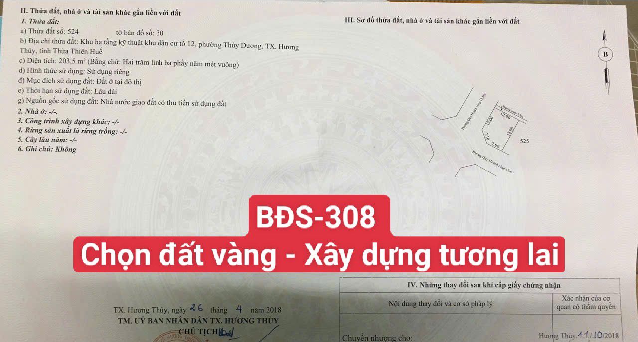 Bán đất 2 mặt tiền Trương Nữ Vương 203,5m² giá 4 tỷ - Tiềm năng đầu tư lớn!