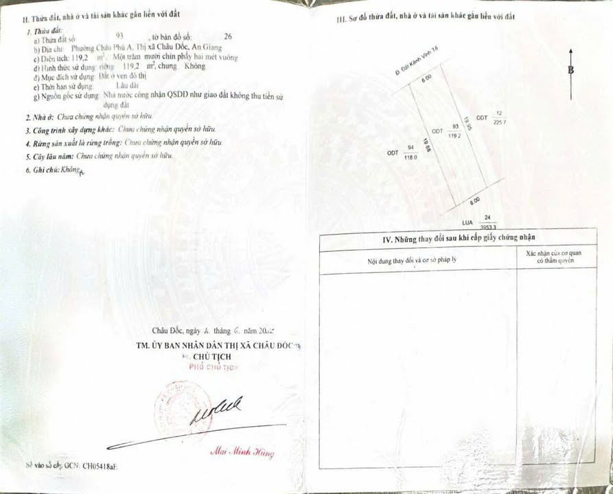 Đất nền Kênh Vĩnh Tế Châu Đốc 119m² giá 650 triệu - Đầu tư tiềm năng!