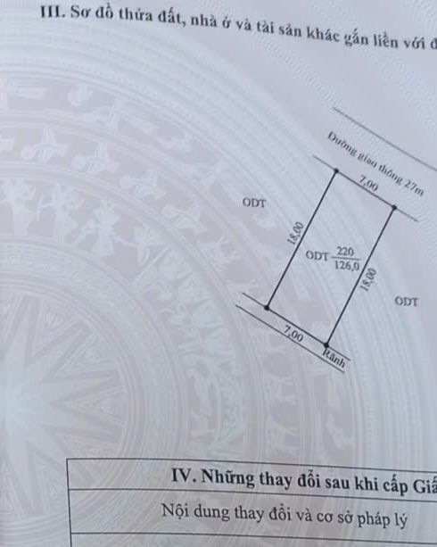 Đất nền Vũ Thê Lang 126m² giá 630 triệu - Mặt tiền 7m, thuận tiện kinh doanh!