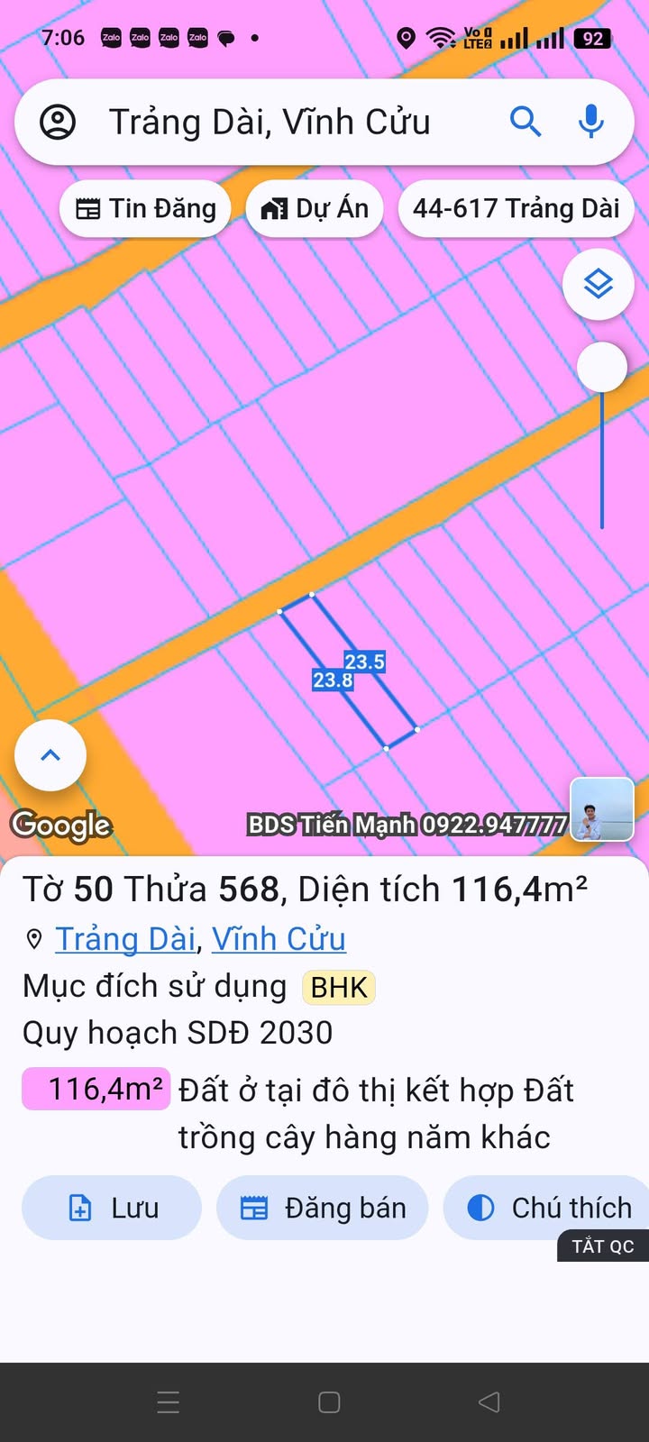 Đất nền Trảng Dài Biên Hòa 115m² giá 2.2 tỷ - Cơ hội đầu tư hiếm có!