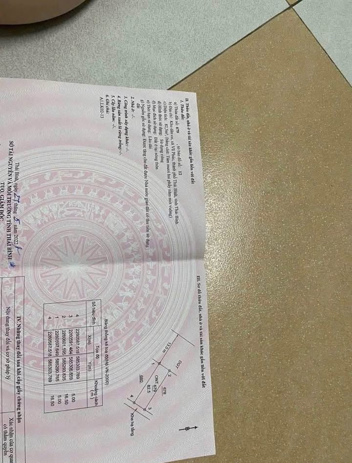 Lô đất KĐT Vũ Phúc Thái Bình 82.5m² giá 3.7 tỷ - Cơ hội đầu tư hấp dẫn!