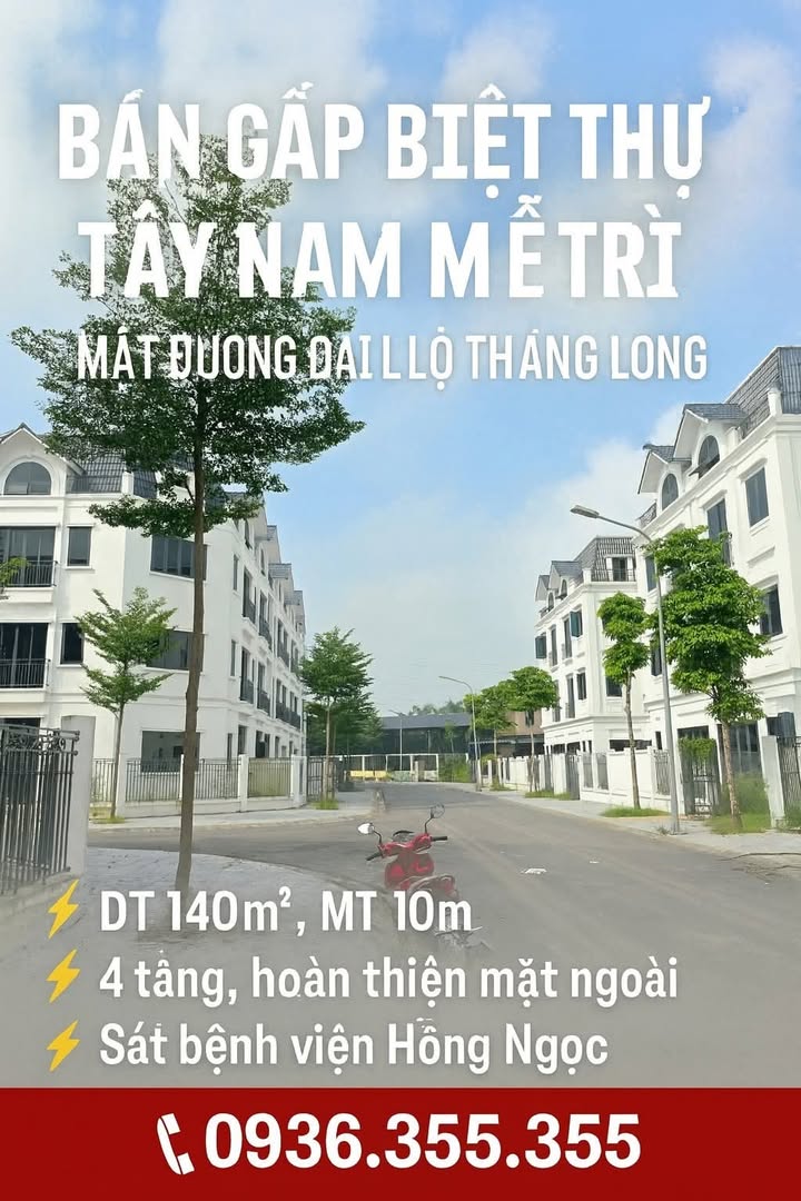 Biệt thự Châu Văn Liêm, Mễ Trì 140m² giá 4x tỷ - Sổ đỏ chính chủ, thương lượng ngay!