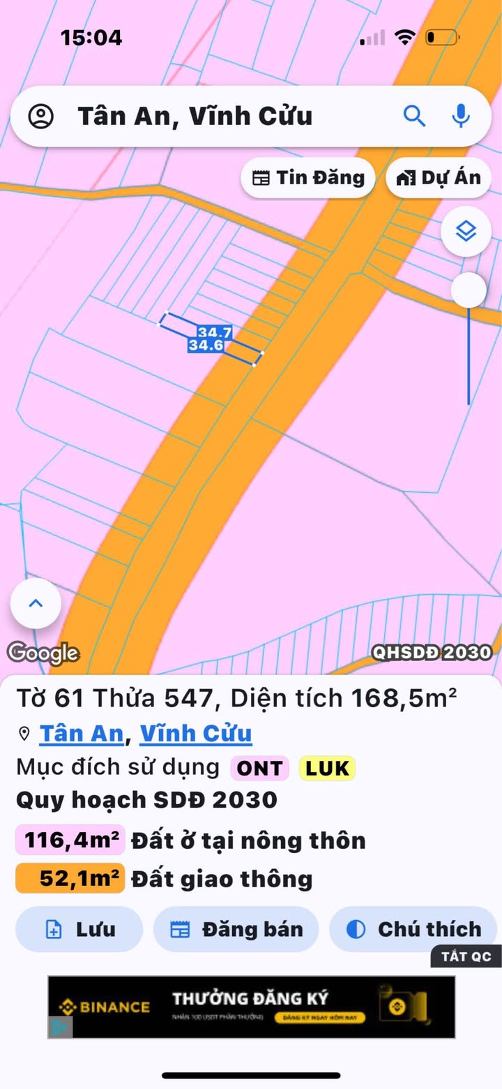 Đất mặt tiền ấp 3, xã Tân An 175m² giá 1,2 tỷ - Đầu tư sinh lời ngay!