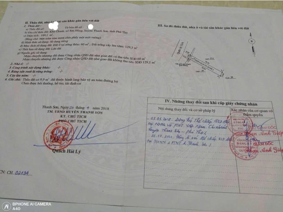 Đất nền Thanh Sơn Phú Thọ 190m² - Mặt tiền Quốc lộ 32, tiềm năng sinh lời!