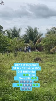 Đất nền xã Tú An, An Khê 186m² giá 185 triệu - Cơ hội đầu tư hiếm có!